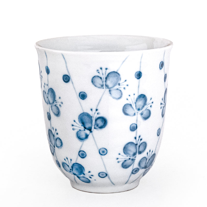White and Blue Floral Tea Cup