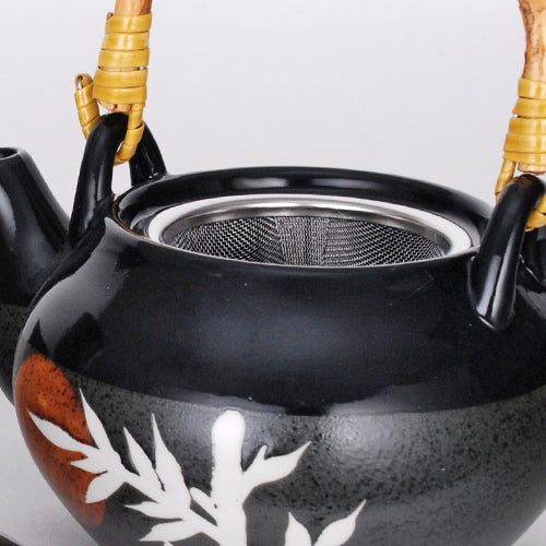 Black Tea Set with Bamboo Design - 4 cups